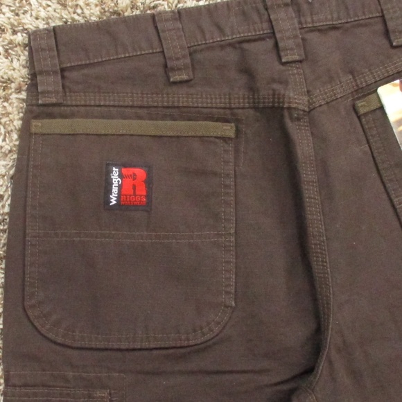 Wrangler Riggs Pants Men's 34x32 Brown Ranger Cargo Ripstop Relaxed Work Wear - Picture 5 of 10